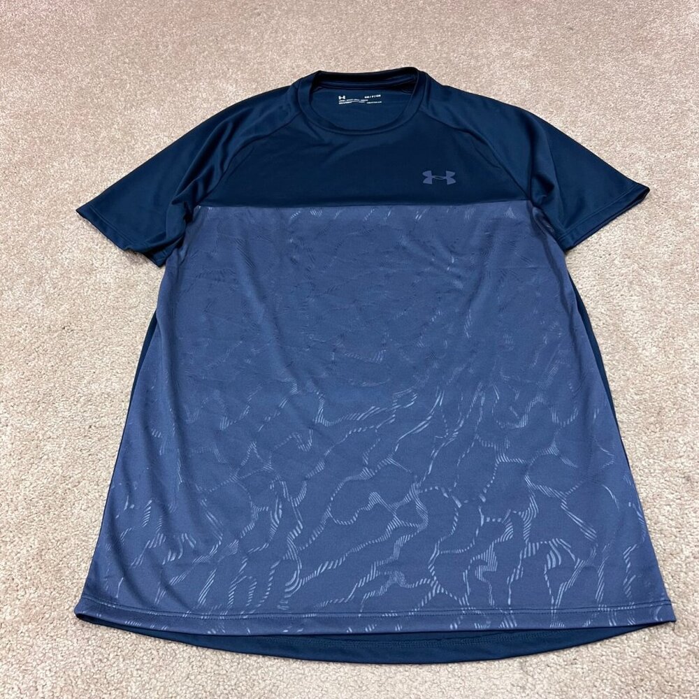Under Armour HeatGear T-Shirt Men’s Blue Short Sleeve Size Small Loose